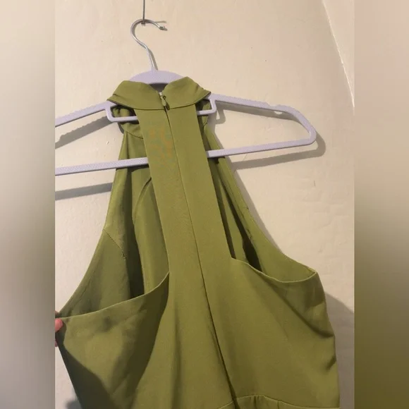 FASHIONNOVA Elegant Olive Green Halter Dress - Picture 5 of 5
